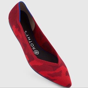 NIB: Rothy’s Red Camo Print Pointed Toe ! RETIRED